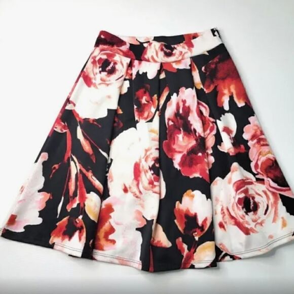 See You Monday Flowers Print Skirt, M - Picture 2 of 6